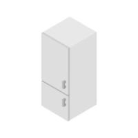 isometrischer Kühlschrank auf weißem Hintergrund dargestellt vektor