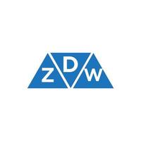dzw triangel form logotyp design på vit bakgrund. dzw kreativ initialer brev logotyp begrepp. vektor