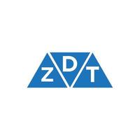 dzt triangel form logotyp design på vit bakgrund. dzt kreativ initialer brev logotyp begrepp. vektor