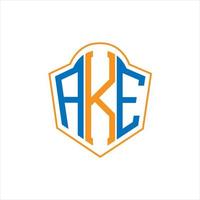 ake abstrakt monogram skydda logotyp design på vit bakgrund. ake kreativ initialer brev logotyp. vektor