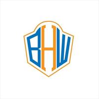 bhw abstrakt monogram skydda logotyp design på vit bakgrund. bhw kreativ initialer brev logotyp. vektor