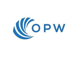 opw brev logotyp design på vit bakgrund. opw kreativ cirkel brev logotyp begrepp. opw brev design. vektor