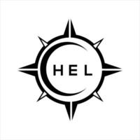 heli abstrakt Technologie Kreis Rahmen Logo Design auf Weiß Hintergrund. heli kreativ Initialen Brief Logo. vektor
