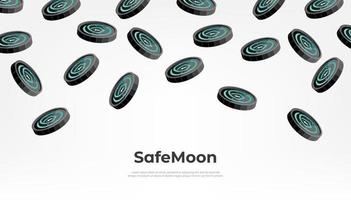 safemoon mynt faller från de himmel. sfm kryptovaluta begrepp baner bakgrund. vektor