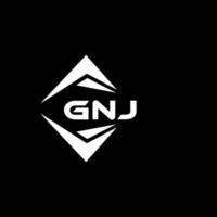 gnj abstrakt Technologie Logo Design auf schwarz Hintergrund. gnj kreativ Initialen Brief Logo Konzept. vektor