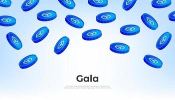 Gala Münze fallen von das Himmel. Gala Kryptowährung Konzept Banner Hintergrund. vektor