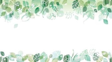 frischer grüner Hintergrund des nahtlosen Aquarells mit Textraum, Vektorillustration. vektor