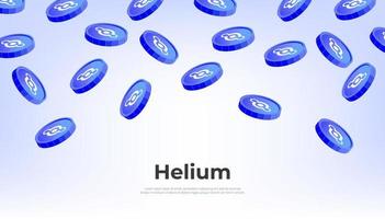 Helium Münze fallen von das Himmel. hnt Kryptowährung Konzept Banner Hintergrund. vektor