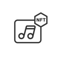 nft Musik- Symbol. Gliederung Stil Symbol zum Handy, Mobiltelefon Konzept und Netz Design. nicht fungibel Zeichen Musik- Glyphe Symbol. Vektor Illustration