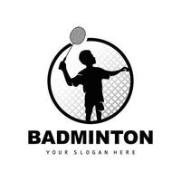 Badminton Logo, Sport Ast Design, Vektor abstrakt Badminton Spieler Silhouette Sammlung