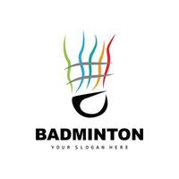 badminton logotyp, sport gren design, vektor abstrakt badminton spelare silhuett samling