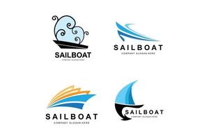 segelboot logo design, fischerboot illustration, fischerboot unternehmen marke vektorsymbol, bootsgeschäft design, fischgeschäft, transport vektor