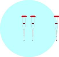 röd kryckor, illustration, vektor på en vit bakgrund.