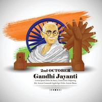 2 oktober gandhi jayanti för kreativ design vektor