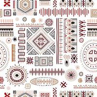 abstrakt afrikanska former sömlös bakgrund, tribal geometriska dekoration mönster vektor