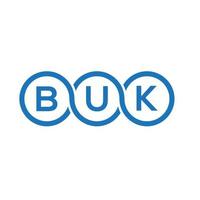 buk-Brief-Logo-Design auf weißem Hintergrund. buk kreative Initialen schreiben Logo-Konzept. Buk-Buchstaben-Design. vektor