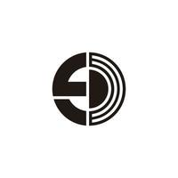 abstrakt Brief ed Symbol geometrisch Logo Vektor