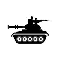 enkel militär slåss tank ikon vektor logotyp