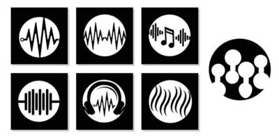 einfaches Musik-Sound-Logo-Vektorsymbol vektor