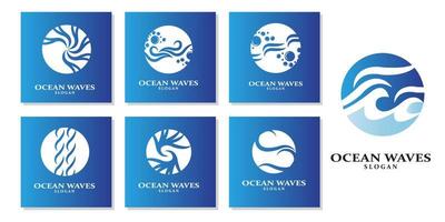 enkel ocean wave logotyp ikon vektor