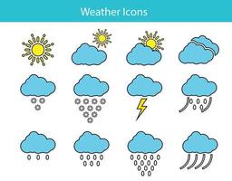 väder ikon , regn symboler, teckning stil vektor