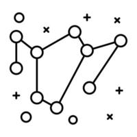 stjärna bindning, linjär ikon design av konstellation vektor