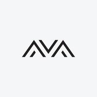 brev ava m logogram design begrepp vektor