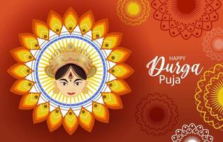 durga puja indisches festivalbanner vektor