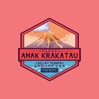 Berg Logo. das Berg Ursprung von Indonesien sonntag Straße ist genannt montieren anak krakatau. mit ein Höhe von 450 Meter vektor