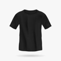 svart tshirt unisex- mockup. trendig lättvikt Kläder med veck för sporter och varje dag liv. mode design för män och vektor kvinnor