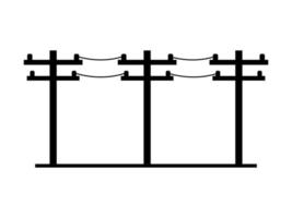 svart hög Spänning elektrisk Pol på vit bakgrund platt ikon vektor. vektor