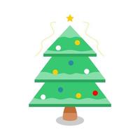 jul träd begrepp fira jul och ny år platt vektor. vektor
