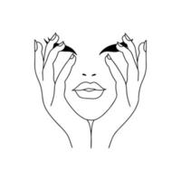 minimalistisk kvinna ansikte illustration vektor