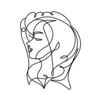 minimalistisch Frau Gesicht Illustration vektor