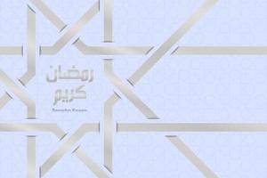 Hintergrund glücklich Ramadan kareem mit Beschriftung Arabisch und Ornament vektor
