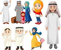 arabicum människor med barn och vuxna vektor