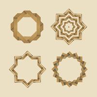 ny realistisk islamic åttkantig form guld Färg vektor
