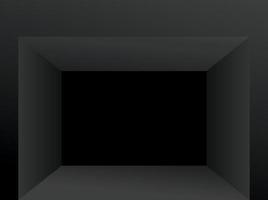 modern schwarz Farbe Fenster Anzeige Box Hintergrund 3d Illustration Vektor zum Putten Ihre Objekt