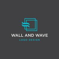 Mauer und Welle Logo Design Vektor