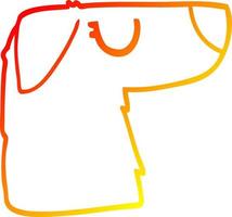warme Gradientenlinie Zeichnung Cartoon-Hundegesicht vektor