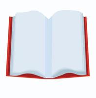 ett öppen bok med en röd omslag. vektor illustration isolerat på vit bakgrund.