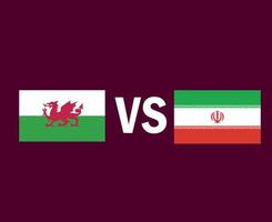 Wales und ich rannte Flagge Emblem Symbol Design Europa und Asien Fußball Finale Vektor europäisch und asiatisch Länder Fußball Teams Illustration