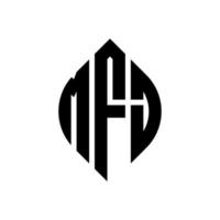 Mfj-Kreisbuchstaben-Logo-Design mit Kreis- und Ellipsenform. mfj Ellipsenbuchstaben mit typografischem Stil. Die drei Initialen bilden ein Kreislogo. mfj Kreisemblem abstrakter Monogramm-Buchstabenmarkierungsvektor. vektor