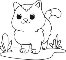 Färbung Seite Alphabete Tier Karikatur Katze vektor