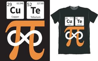 süß Pi Tag periodisch Tabelle t Hemd Design vektor