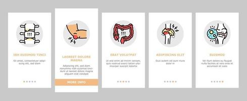 reumatologi sjukdom problem onboarding ikoner som vektor
