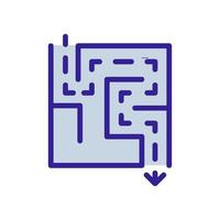 Pflasterung des richtigen Pfades im Labyrinth-Symbol Vektor-Umriss-Illustration vektor