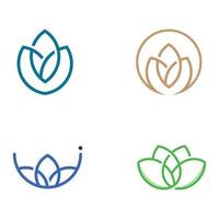 Eine schöne und natürlich schöne Lotus-Spa-Blume mit einer luxuriösen und eleganten Lotusblumen-Vektorillustration, die für Schönheits- und Kosmetiksalons geeignet ist. vektor