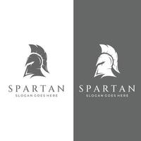 stark och modig spartansk eller spartansk krigskrigare hjälm logo.designad med mall vektor illustration redigering.