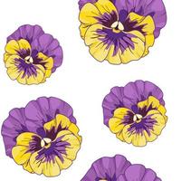 blå och lila fikus . sömlös vektor mönster. hand teckning blommor vektor illustration.